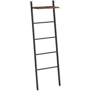 HOOBRO Handdoekladder, 5-laags ladderrek, handdoekenrek, stevig kledingrek, ruimtebesparend, industriële stijl, voor woonkamer, slaapkamer, badkamer EBF73CJ01G1