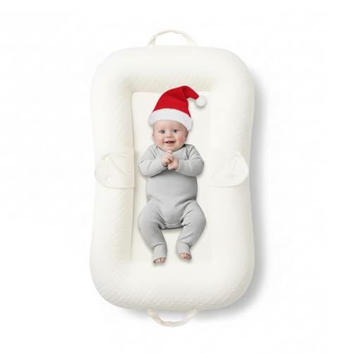 Image of Baby Lounger Pillow : 3-in-1 Infant Lounger for Newborn 0-24 Months, Portable Tummy Time Mat for Home and Travel, Breathable & Soft Baby Seat for Baby, Babies Essentials Gifts