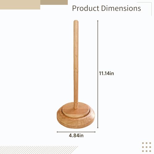 Image of Wooden Yarn Holder, Knitting Ball Stand with Smooth Rotating Spindle, Crocheting Spindle Dispenser, Ergonomic Design for Crocheting and Knitting, Fits All Yarn Sizes