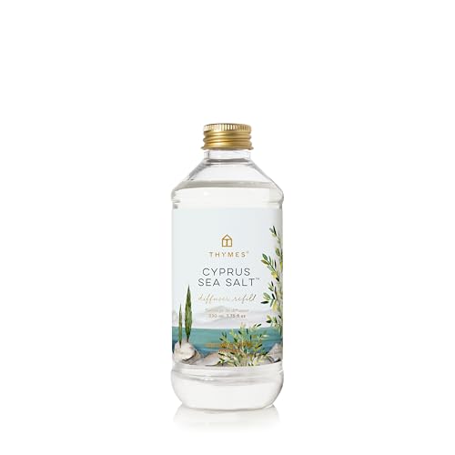Thymes Reed Diffuser Oil Refill Fragrance Oil for Diffuser Refill Flameless Home Fragrance Products Home Luxury Scents with Notes of Rosemary Sage & Amalfi Lemon (Cyprus Sea Salt 7.75 fl oz)