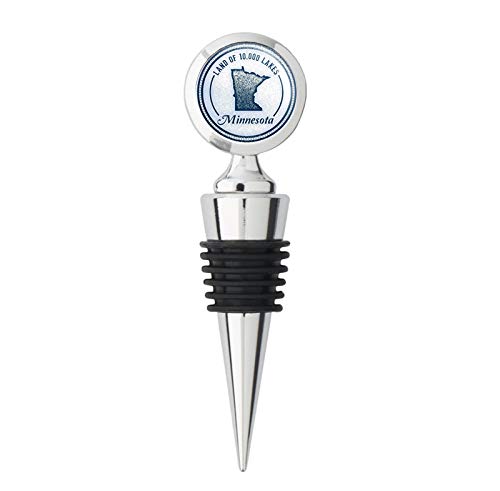 Minnesota USA Metal Stainless Steel Bottle Wine Stopper