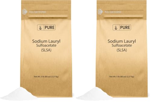 Image of Pure Original Ingredients Sodium Lauryl Sulfoacetate (SLSA) (5 lb) Long Lasting Foam & Bubbles, Gentle on Skin (Pack of 2)