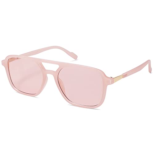 Image of SOJOS Retro Aviator Sunglasses for Women Men,Trendy Rectangle Womens Mens Shades Sun Glasses SJ2202