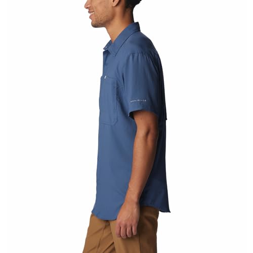 Image of Columbia Men Polyester Loose Omni-Shade Ridge Utility Lite Hiking and Trekking Short Sleeve Shirt