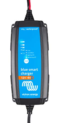 Victron Energy Blue Smart - Cargador de batería inteligente IP65 para coche, 12 V 4 A, cargador de goteo para batería de coche y desulfatador para motocicleta, ATV, RV, baterías de litio y ciclo