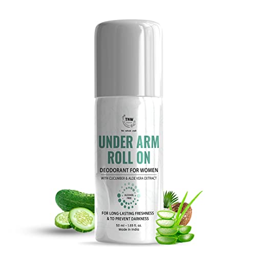 TNW-THE NATURAL WASH Underarm Roll-On Deodorant - 50ml | Enriched With Cucumber, Aloe Vera, Coconut Oil & Hyaluronic Acid | Long-Lasting Freshness Upto 8 Hrs | Alcohol Free | Deodorant For Women