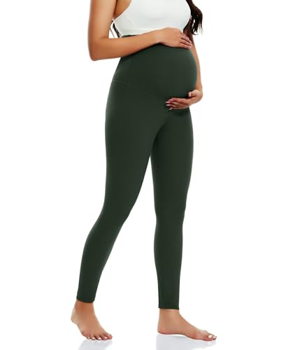 Happy. angel Women’s Maternity Leggings Over The Belly, Soft Stretchy Pregnancy Pants for Active Workout Yoga Wearing