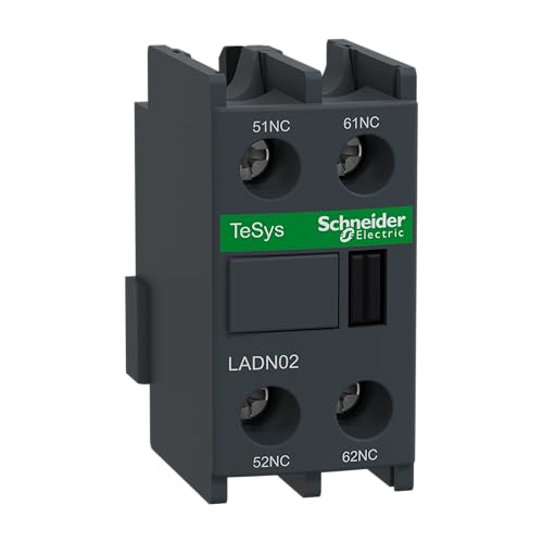 Schneider Electric, Auxiliary Contact Block, TeSys D, 2NC, Front mounting, Screw clamp terminals, LADN02