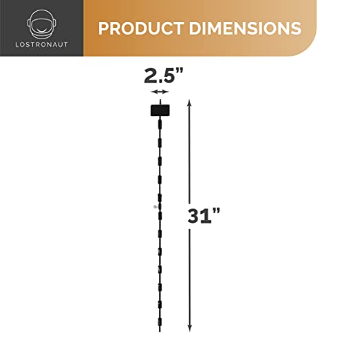 Lostronaut 30"L X 2.5"W Hanging Display Strips With 4 Strips And Hooks - Collapsible Card Holder And Retail Display Rack For Chips, Candy Bars, Snacks - Includes Label Covers And 48 Clips, Black #TOP2