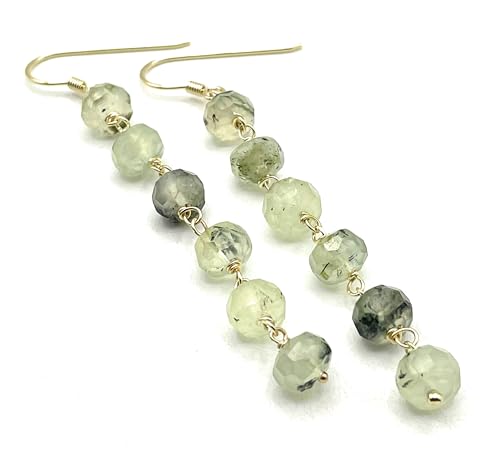 Boucles d'oreilles prehnite verte en vermeil, le cadeau pour femme idéal et élégant