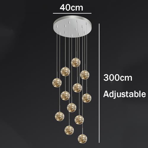 Suspension 12 balles escalier pour illuminer un haut plafond moderne - 3