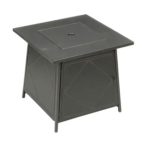 28" Steel 50K BTU Smokeless Propane Gas Fire Pit Square Table Fireplace for Outdoor Backyard Patio, Deck & Porch Heating, Black