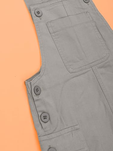 Image of KiddoPanti Unisex Denim Cargo Dungaree Shorts | 69.1% Cotton 29% Spun Poly 1.9% Spandex | Above Knee Length | Soft Breathable Summer Dungaree