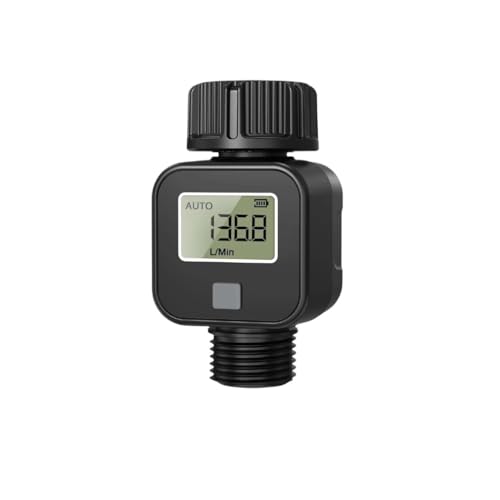 SGS04 デジタル水流量計 LCD ガーデンホース インライン流量計 0.5-8Bar 電池駆動 水消費量モニター(NH3-4-11.5-NPT)