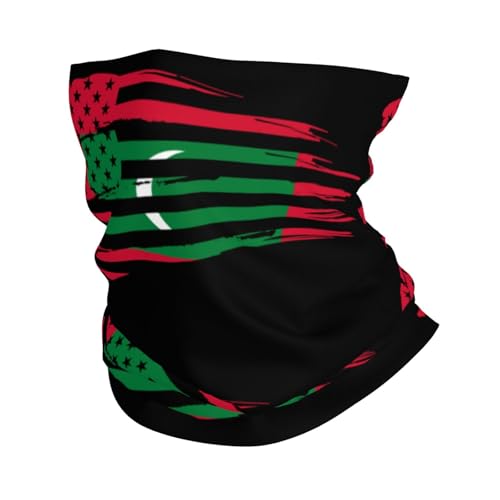 America Flag and Maldives Flag Neck Gaiter,Head Wrap, Headband, Fishing Mask, Magic Scarf Face Bandana Mask Neck Tube Balaclava for Sport White