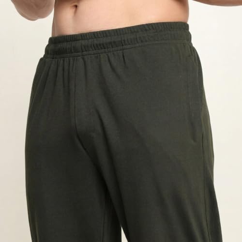 Image of MARK LOUIIS Men's Baggy Trackpants | Regular Fit Cotton Sweatpants with Drawstring Waist & Side Zipper Pockets | Oversized Casual Track Pants for Gym