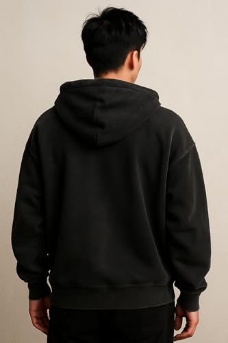 BE SAVAGE Men's Double Side Zipper Hoodie (Black, M) - Image 3