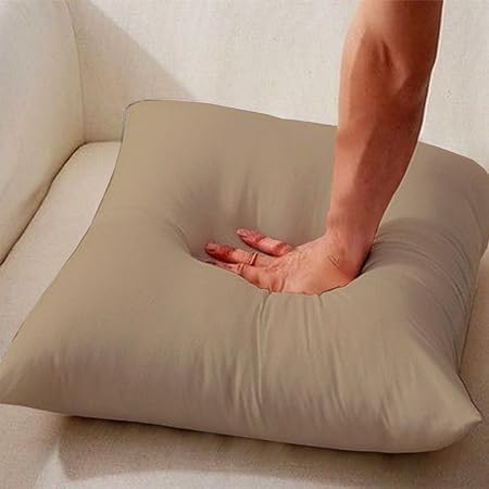 Image of Premium Polyester Fiber Cushion Fillers - Pack of 2 Pcs | 18 x 18 Inches | Taupe| Cushions, Sofa Pillow, Cushion for Sofa, Cushion for Bed, Decorative Pillow, Pillow for Support
