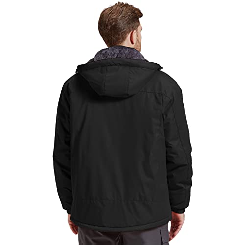 Image of Men's Winter Skiing Jacket Waterproof Warm Snow Fleece LiningCoat Mountain Hooded Windproof Rain Jacket S-6XL