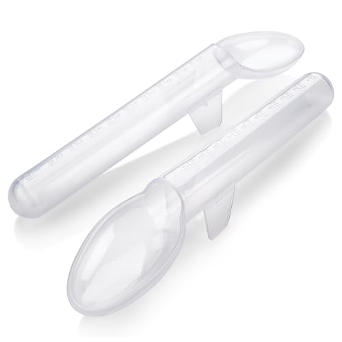Image of Calibrated Medicine Spoon for Kids, Baby & Toddler - (Pack of 2) - 2 Tsp/10 mL Capacity Plastic Oral Liquid Dose Medication Graduated Dispenser