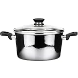 VITREX Granite Noir Metallic, 7.8 inches Ø stockpot with lid, made of black enameled steel, triple-layer non-stick coating with stone effect, suitable for all types of kitchens, cooking pot