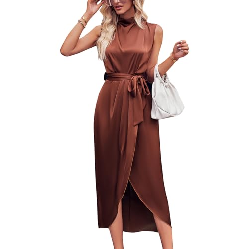 Robe sans manches chic à col roulé pour vos soirées et cocktails