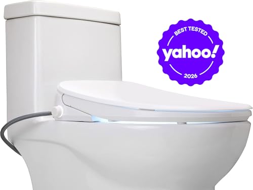 Image of ALPHA BIDET UXA Pearl Auto Bidet Toilet Seat in Elongated White | Endless Warm Water | Automatic Lid and Seat | Arced Stainless Steel Nozzle | LED Nightlight | Dryer | Deodorizer | 3 Year Warranty