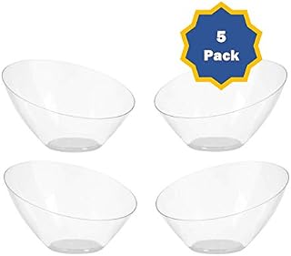 Clear Small Candy Bowl for Weddings, Buffet, Offices, Disposable Hard Plastic Small Angled