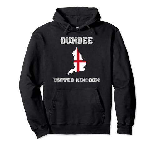Bandera retro de Dundee Town Reino Unido envejecida Sudadera con Capucha