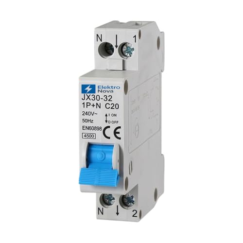 ELEKTRONOVA Interruptor magnetotérmico 1P+N C20 20A 4.5kA   1 módulo DIN   220V