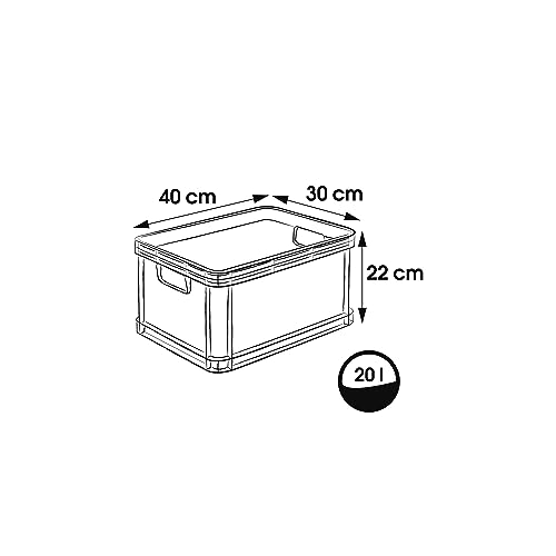 keeeper Transportbox-Set 8-teilig, Stapelbar, Polypropylen, 8 x 20 l, Robert, Graphit-Grau