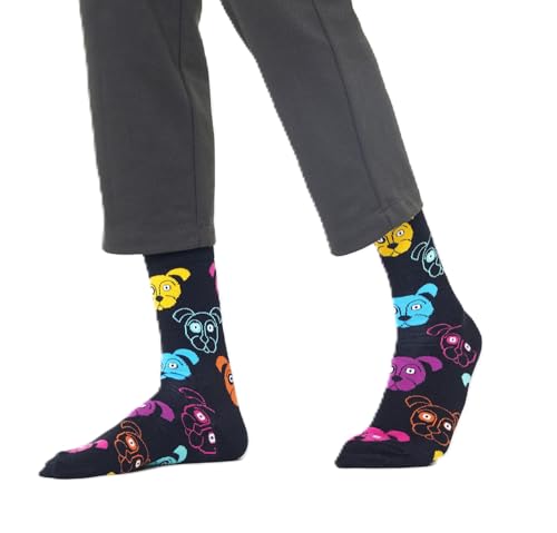 Happy Socks Unisex Dog, Schwarz, 36-40 EU