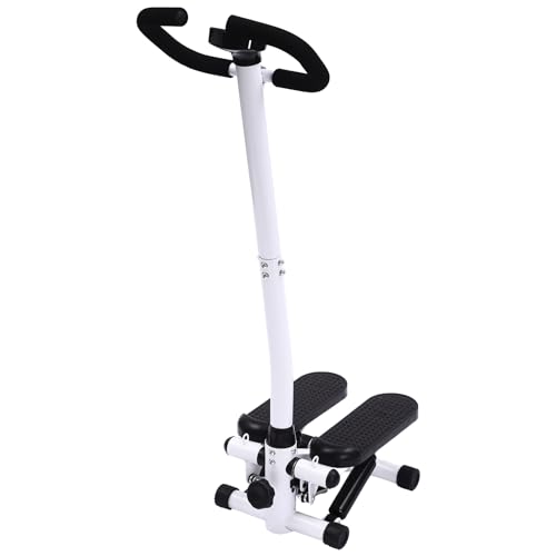 Donened   Mini stepper con Power Ropes, up downswing hometrainer, monitor digital hasta 150 kg, ejercicio de fitness en casa para principiantes y avanzados