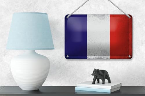 Plaque en tôle drapeau France vintage pour une déco bistrot rétro chic - 5