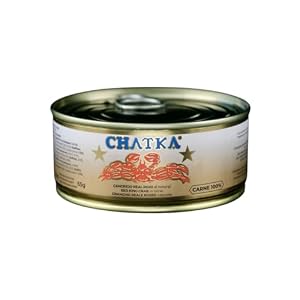 Chatka Conserva de Cangrejo Real Rojo, 60% Patas y Carne Desmigada, Bote de Cristal (150 g) (65 gram)
