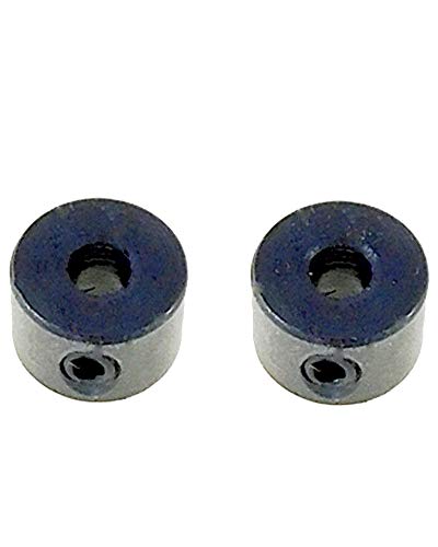 2 Pack 1/8" Bore Shaft Collar w/Set Screw - 1/8" Shaft Collar Steel Black Oxide Finish - Steel Shaft Collar 1/8" Bore - Set Screw Shaft Collar - Shaft Collar with Set Screw 6-32