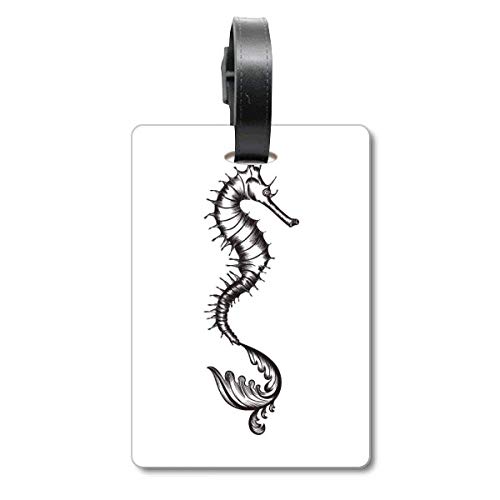Étiquette valise Hippocampus : identifiez votre sac noir instantanément