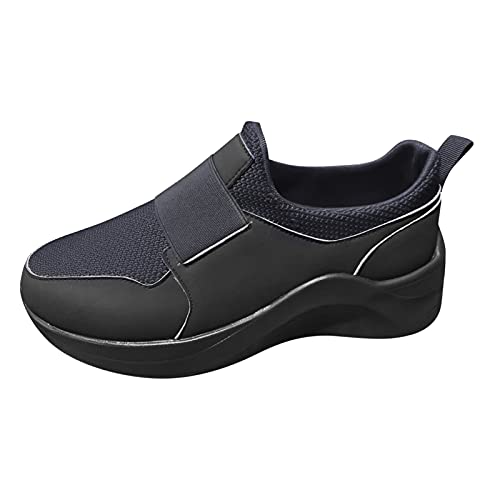 Woaikeyu Compensé - Zapatillas de running para mujer, transpirables, de moda, para exteriores, fitness, Negro , 38 EU