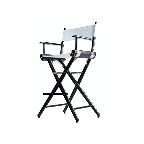 Filmcraft Tall Director's Chair (White Canvas, Black Frame)