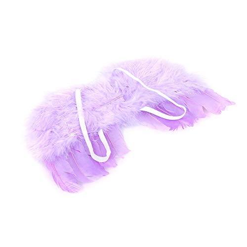 Baluue Dog Cat Costume Angel Wings Creative Small Pet Wing Supplies With Flower Headdress (Purple) Pet Supply #TOP4