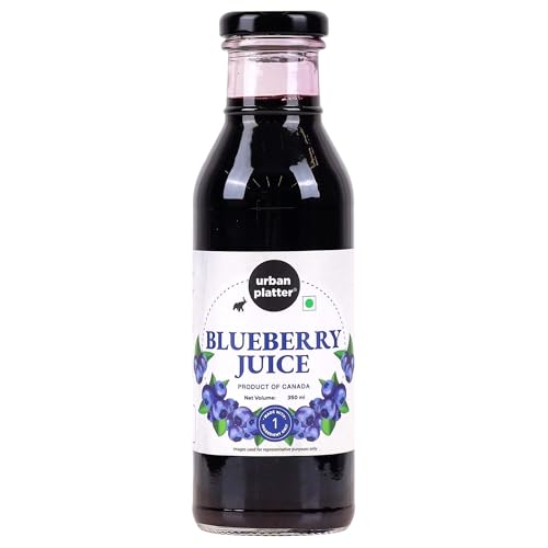 Image of Urban Platter Pure Canadian Blueberry Juice, 350ml (Unsweetened, Supports Brain, Heart, Immune Health, Antioxidant Powerhouse)