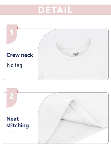 Semois 5 Pack Girls Long Sleeve Shirts Soft Cotton Crewneck Girls' Basic Long-Sleeve T-Shirts Toddlers' Tagless Tees3