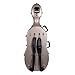Crossrock ABS Cello Case for 4/4 & 3/4 Size | Champagne Matte Finish, Wine Red Velvet Interior, Molded Hardshell with Wheels, Lock, Dual Bow Holders & Backpack Straps​