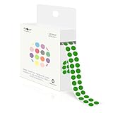 PARLAIM 1/4 Inch Circle Sticker Labels,1000 Stickers Round Color Coding Circle Dots Stickers, Adhesive Roll Dot Label for Inventory Organize, File Classification(Green)