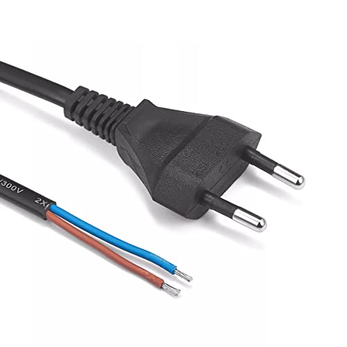 CABLEPELADO Cable alimentación Tipo C CEE7 | Enchufe Bipolar a bornes | Sección 0.75mm² | HO3VVH2-F | Apto para enchufes, regletas, Fuentes de alimentación, portalamparas | Negro | 1.50 Metros