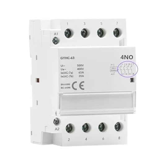 Contacteur AC 4P 40A 3NO1NC avec quatre pôles commutables - 4