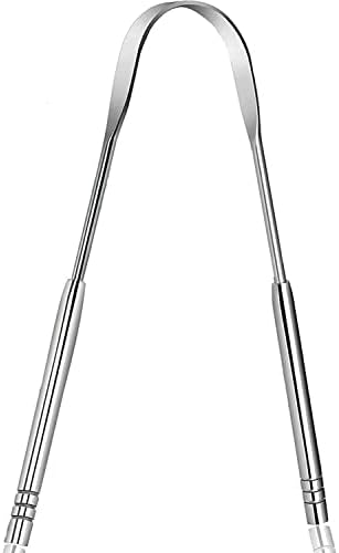 Tongue Scraper, 3 Pack Reduce Bad Breath, 100% (Medical Grade) Stainless Steel Tongue Cleaners, Metal Tongue Scrapers, Tongue Brush for Adults - Fresher Breath in Seconds (4)