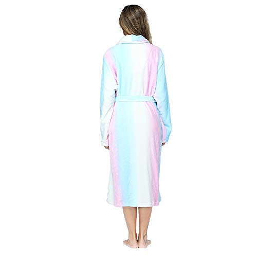 RONGTAI Womens Bathrobe Ladies Fleece Plush Warm Long Robes Fleece Nightgown Sleepwear2