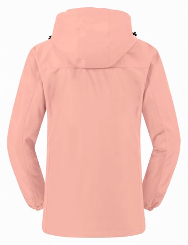 donhobo Damen Jacken 3-in-1 Fleece Gefüttert Winterjacke Winddicht Warm Verdickte Softshelljacke Wasserdicht Outdoor Wanderjacke Funktionsjacke Pink S