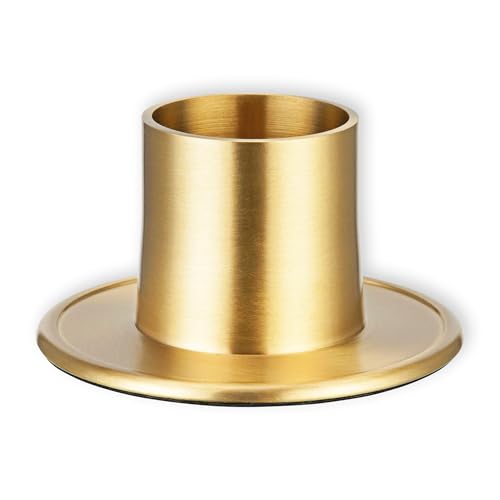 FRITZ COX Kerzenst&auml;nder Gold aus Messing 'Memento' f&uuml;r 4 cm Kerzen | edeles Design | Kerzest&auml;nder in Gold f&uuml;r Ihre Tischdeko | ideal f&uuml;r Kommunionkerzen und Taufkerzen
